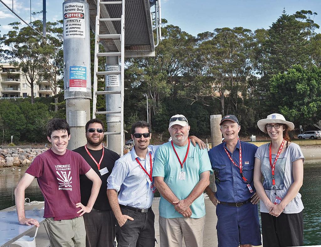 LtoR: Tristan Guillemin (Macquarie Uni undergrad student), Arnault Gauthier (University of Queensland, Ph.D student), Josh Aldridge (Macquarie Uni, Lab Manager), Dr Julian Pepperell (Tournament research coordinator), Dr Nick Otway (NSW DPI, Senior Research Scientist), Bianca Varney (Macqurie Uni, Ph.D student).  - 2017 NSWGFA Interclub - sponsored by Pantaenius © Event Media