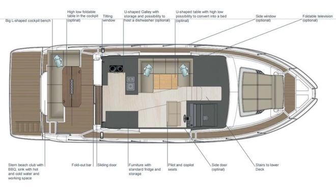 Sealine C430 – Cabin concept – Main deck © Sealine