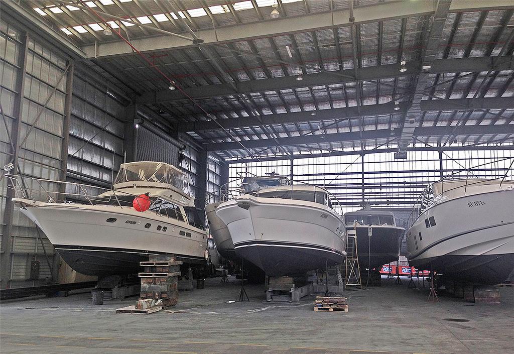 Covered sheds means work continues regardless of the weather, and that means work is done on time. © Sydney City Marine http:/www.sydneycitymarine.com.au