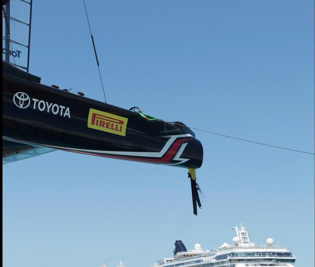 America's Cup - Emirates Team NZ break old rudder on Practice Day