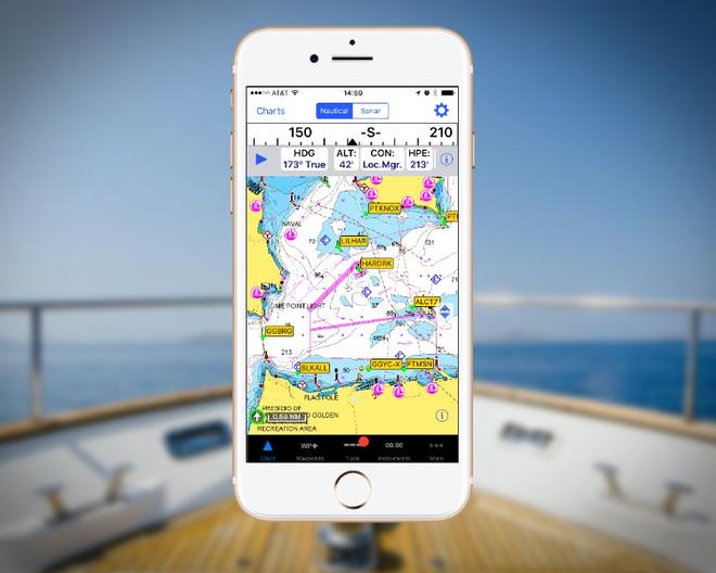 iNavX with Navionics+ Charts on iPhone © Andrew Golden