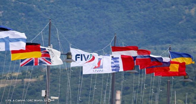 Flags of many nations fly at Porto San Rocco affirming this as an ORC World Championship event  - ORC Worlds Trieste 2017 © Andrea Carloni