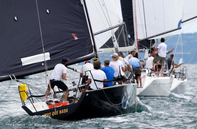Perfect practice breeze kept the action close using symmetrical spinnakers or... - ORC Worlds Trieste 2017 © Andrea Carloni