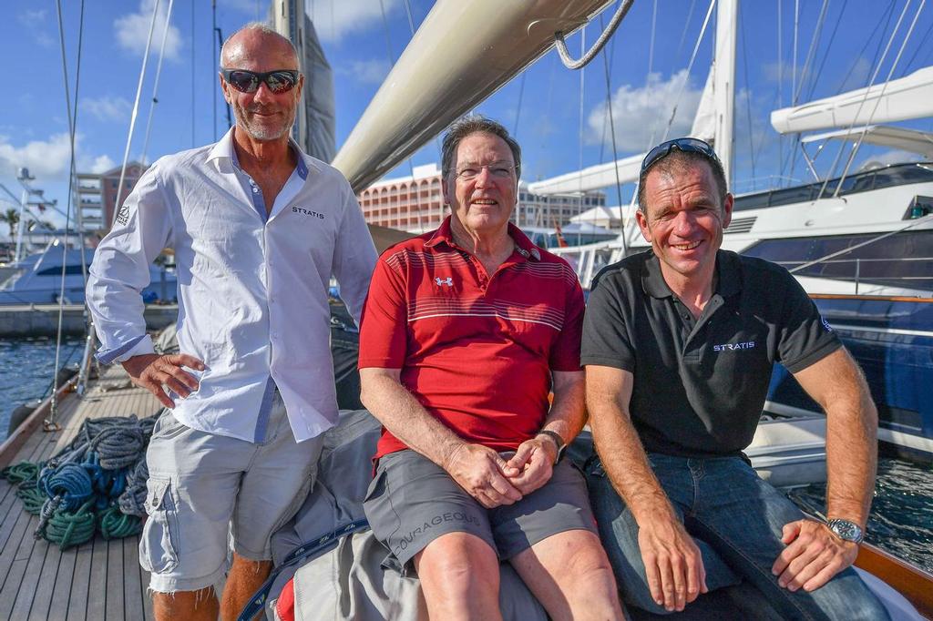 Richard Bouzaid, Robbie Doyle & Mike Sanderson  onboard J Class yacht Shamrock V in Bermuda photo copyright Christophe Favreau http://christophefavreau.photoshelter.com/ taken at  and featuring the  class