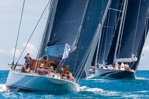 Ranger, a replica of the original “Super J” that successfully defended the cup from Endeavor II, chases the 1935 design, J Class Topaz, launched in 2015. - Kohler Cup photo copyright  ACEA 2017 / Photo Studio Borlenghi taken at  and featuring the  class