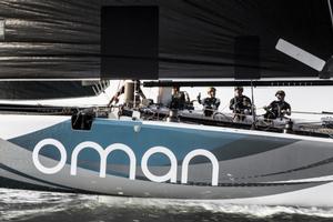 Oman Air race team in action during practise racing. Skipper Phil Robertson (NZL) Peter Greenhalgh (GBR), Nasser Al Mashari (OMA), Ed Smyth (NZL) and James Wierzbowski (AUS) – Extreme Sailing Series photo copyright Lloyd Images http://lloydimagesgallery.photoshelter.com/ taken at  and featuring the  class