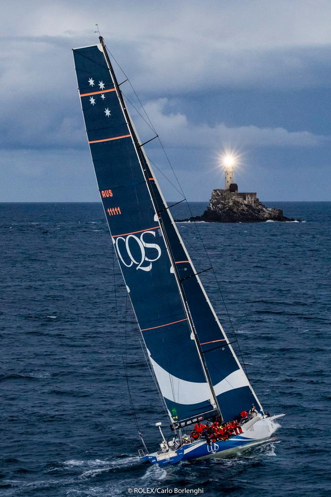 Cqs, Sail No: AUS 11111, Class: IRC Zero, Owner: Ludde Ingvall, Type: Supermaxi rounding the Fastnet Rock - 2017 Rolex Fastnet Race ©  Rolex / Carlo Borlenghi http://www.carloborlenghi.net