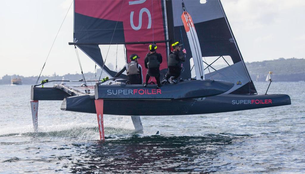 Early in the development cycle and the boat was flying as per the maths.... - SuperFoiler photo copyright  John Curnow taken at  and featuring the  class