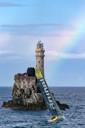 Team Brunel, Sail No: NED 0, Class: Volvo 65, Owner: Volvo Ocean Race, Type: VOR 65 rounding the Fastnet Rock  - 2017 Rolex Fastnet Race photo copyright  Rolex / Carlo Borlenghi http://www.carloborlenghi.net taken at  and featuring the  class