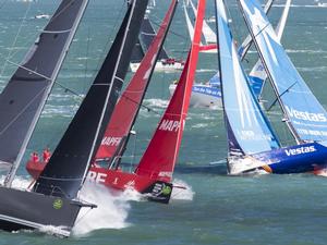 Day 1 – The fleet faced a hard beat down the Solent after the start – Rolex Fastnet Race photo copyright Quinag taken at  and featuring the  class
