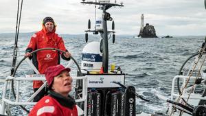 Dongfeng Race Team's VO65 round the Fastnet Rock – Rolex Fastnet Race photo copyright  Jeremie Lecaudey / Volvo Ocean Race taken at  and featuring the  class