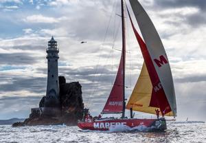 MAPFRE rounding the Fastnet Rock – Rolex Fastnet Race photo copyright  Rolex/ Kurt Arrigo http://www.regattanews.com taken at  and featuring the  class