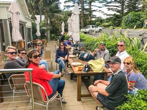 The crews of Prime Mover and Legend III share coffee in the Lord Howe Island CBD photo copyright Riviera Australia taken at  and featuring the  class
