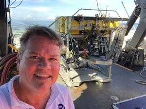Chief Scientist Dr. Peter Etnoyer of NOAA takes a selfie with the ROV Odysseus photo copyright  Peter Etnoyer / NOAA National Centers for COS taken at  and featuring the  class
