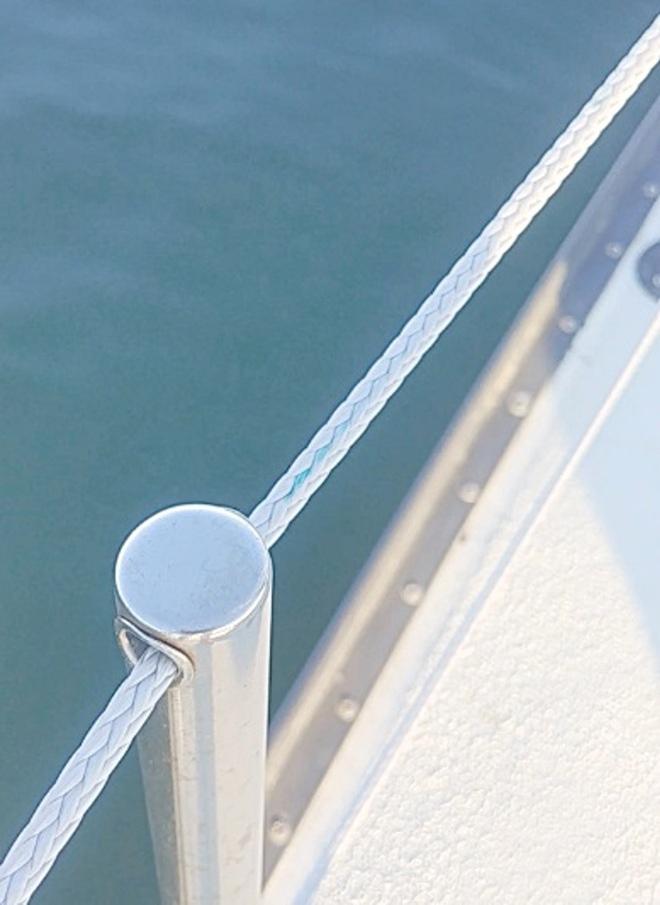 5mm Collgo Dux running through stanchion © Colligo Marine