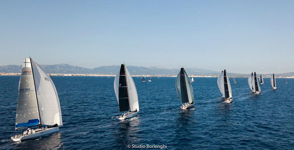 Downwind ride for the 11-strong ClubSwan 50 fleet - The Nations Trophy 2017 &copy; Studio Borlenghi