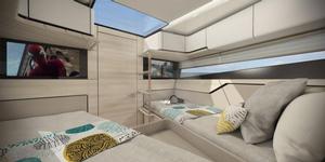 Forward cabin with dual single beds photo copyright  Flying Flipper taken at  and featuring the  class