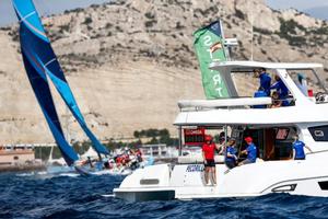 Vestas 11th Hour Racing at the start of the Volvo Ocean Race photo copyright  Pedro Martinez / Volvo Ocean Race taken at  and featuring the  class