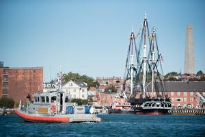 Coast Guard protects ‘Old Ironsides’ during turnaround voyage in Boston Harbor photo copyright Petty Officer 3rd Class Andrew Barresi taken at  and featuring the  class