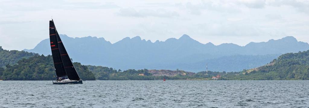 Mandrake poses in front of the Macinchang Range. 2017 Raja Muda Selangor International Regatta. © Guy Nowell / RMSIR