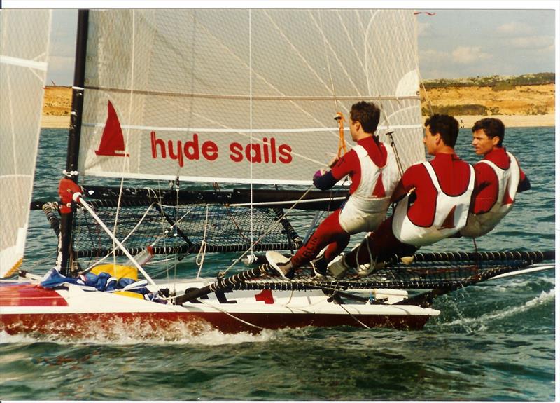 The Hyde 18 (Dave Hall, Paul Constable & Jerome Bakker) in the Solent in 1995 - photo © Rob Dulson