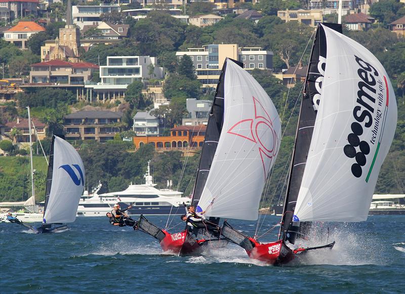 18ft Skiff JJ Giltinan Championship day 6: The race for second, third and fourth photo copyright Frank Quealey taken at Australian 18 Footers League and featuring the 18ft Skiff class