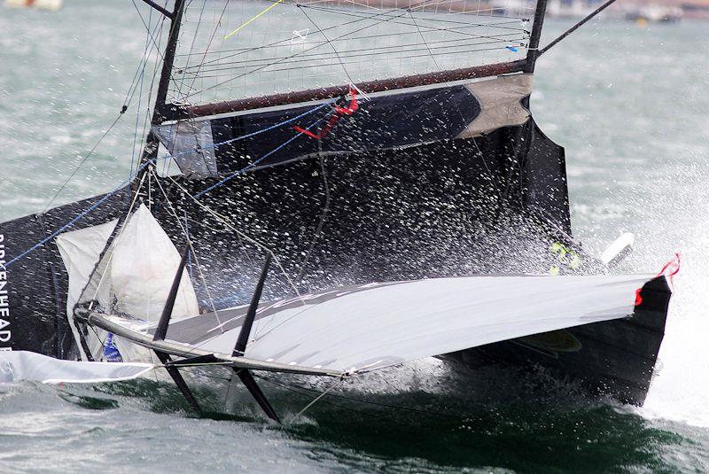 Rough start for Birkenhead Point Marina - 18ft Skiff NSW Championship race 5 photo copyright Frank Quealey taken at Australian 18 Footers League and featuring the 18ft Skiff class