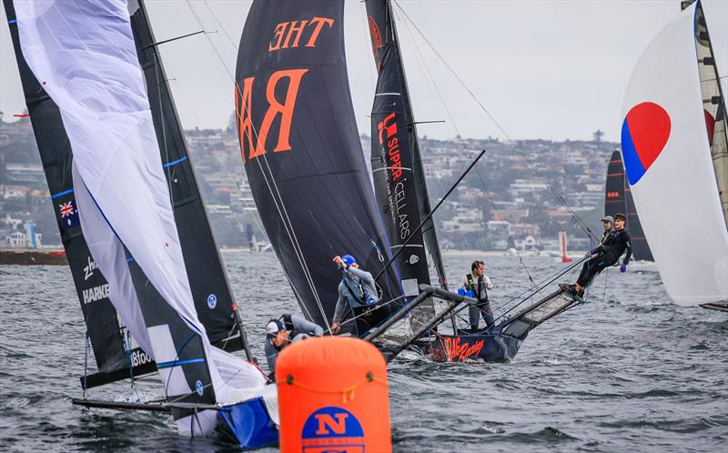 18ft Skiff 2024 JJ Giltinan Championship Race 1: Tight rounding - photo © SailMedia