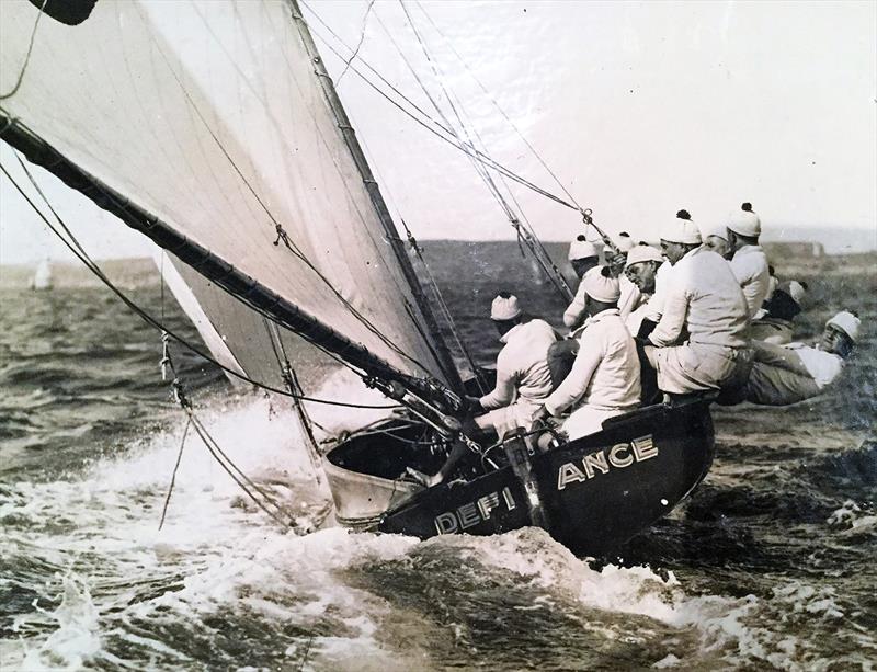 Defiance crew in 1925 photo copyright Archive taken at Australian 18 Footers League and featuring the 18ft Skiff class