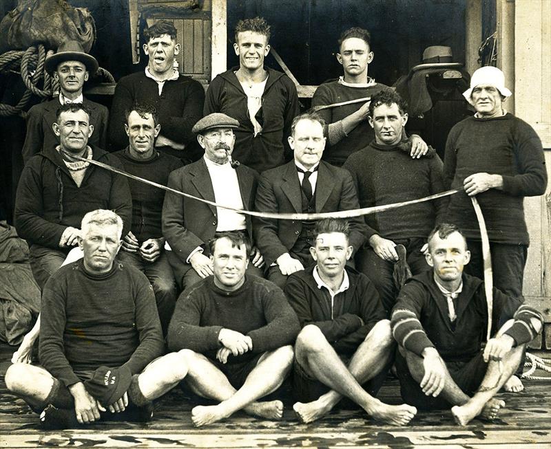 Chris Webb's championship-winning crew of the early 1900s () photo copyright John Stanley Collection taken at Australian 18 Footers League and featuring the 18ft Skiff class