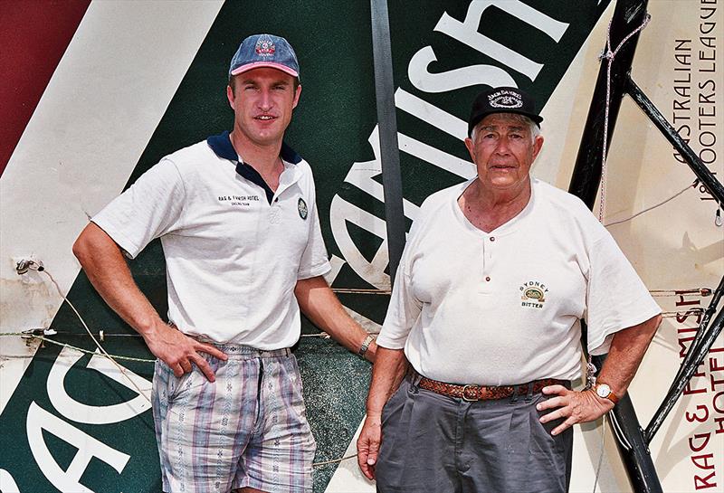The late George Calligeros with 1990s skipper David Gibson - photo © Frank Quealey
