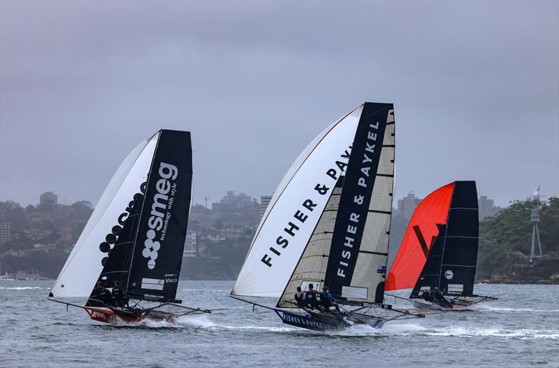 Tight fleet racing just behind the leaders - 2025-26 Australian 18ft skiff Championship - photo © SailMedia