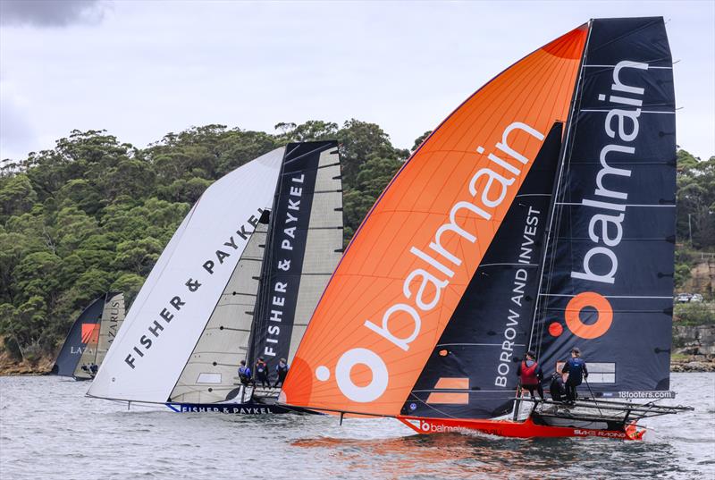 Fisher and Paykel and Balmain near the lead in the first race - 2025-26 Australian 18ft Skiff Championship Day 3 - photo © SailMedia