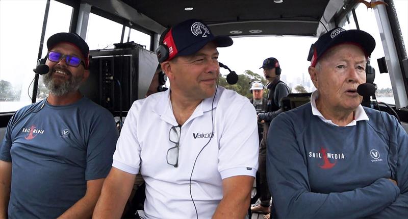 Pat Langley doing a SailMedia commentary with James Bury and Peter Shipway - photo © SailMedia