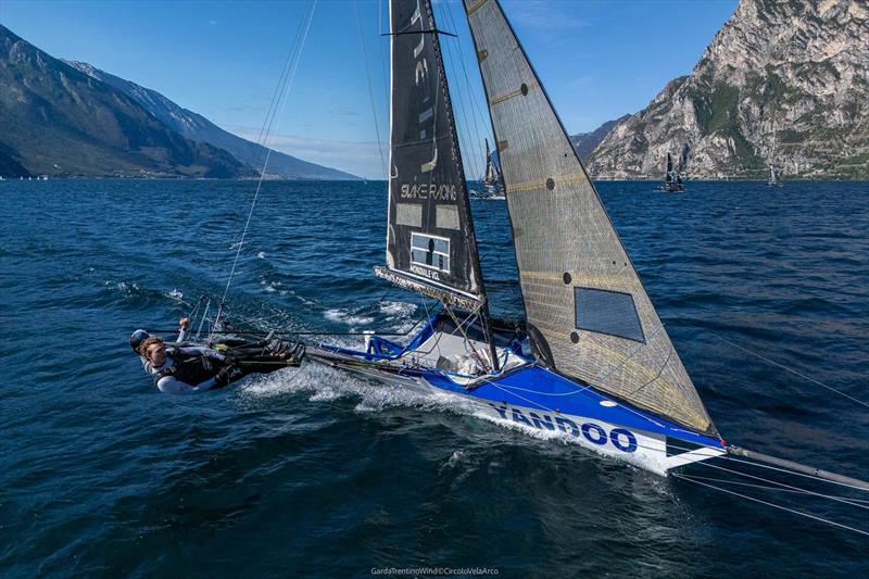 The young Rag team in action during the 2026 18ft Skiff European and Mark Foy Championship photo copyright GardaTrentinoWind / Circolo Vela Arco taken at Circolo Vela Arco and featuring the 18ft Skiff class