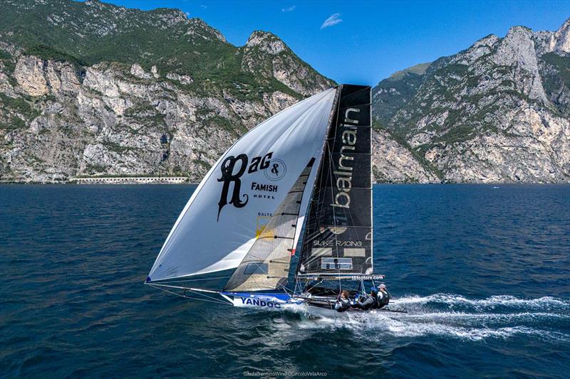 The Rag during the 2026 18ft Skiff European and Mark Foy Championship photo copyright GardaTrentinoWind / Circolo Vela Arco taken at Circolo Vela Arco and featuring the 18ft Skiff class