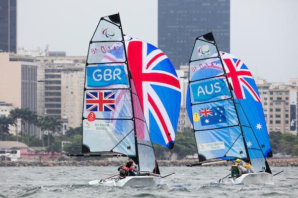 Rickham & Birrell on the final day of the Rio 2016 Paralympic Sailing Competition photo copyright Richard Langdon / British Sailing Team taken at  and featuring the SKUD 18 class