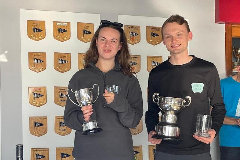 Matthew Wolstenholme and Aylish MacKenzie win the Snipe open meeting at Budworth - photo © Alex Flint