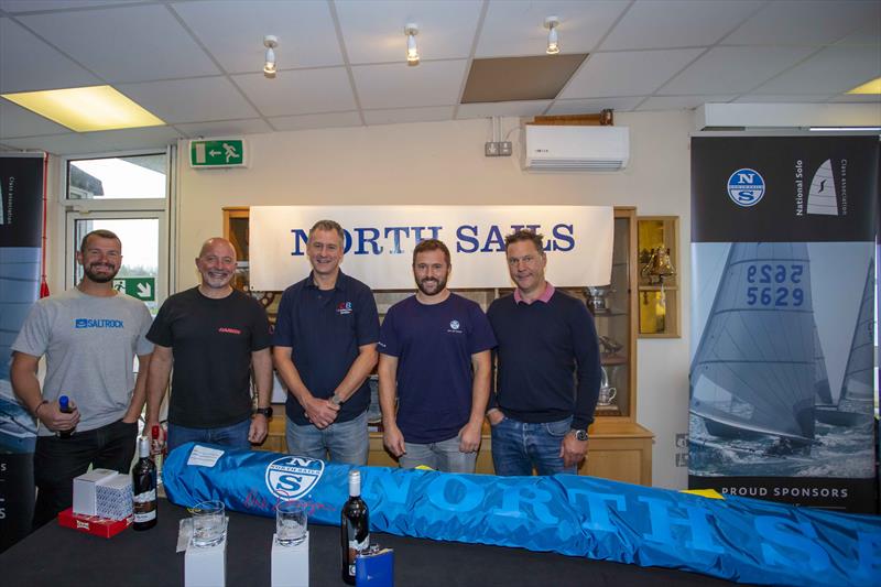 Prize Winners, including the North Sails draw, during the North Sails Solo End of Seasons at Grafham Water photo copyright Tim Olin / www.olinphoto.co.uk taken at Grafham Water Sailing Club and featuring the Solo class