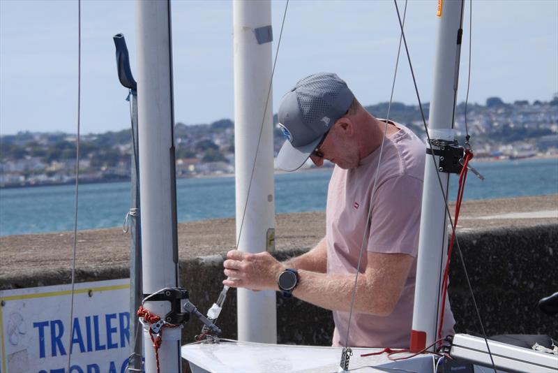 Last minute prep for Charlie Cumbley - P&B Solo National Championship at Royal Torbay - photo © Will Loy