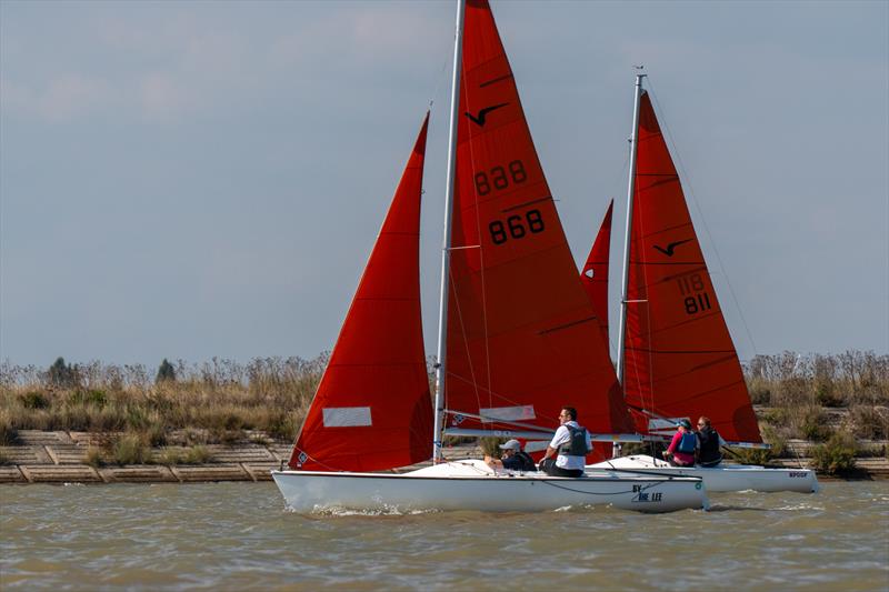Jason Phelps and Carl Anderson, By The Lee leading the Squib fleet on Day 2 of Burnham Week 2025 - photo © Petru Balau Sports Photography / sports.hub47.com