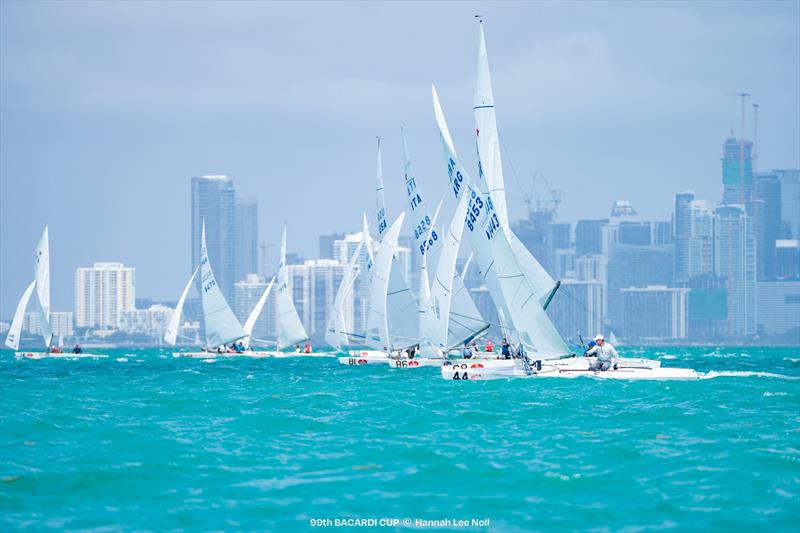 Stars running down Biscayne Bay against the Miami skyline on day 3 of the 99th Bacardi Cup - photo © Hannah Lee Noll