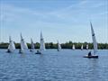 Ian Gore leads the fleet during the Streaker Midland and East Anglian Series Open at Hunts Sailing Club &copy; Steve Bishop and Simon Maskell