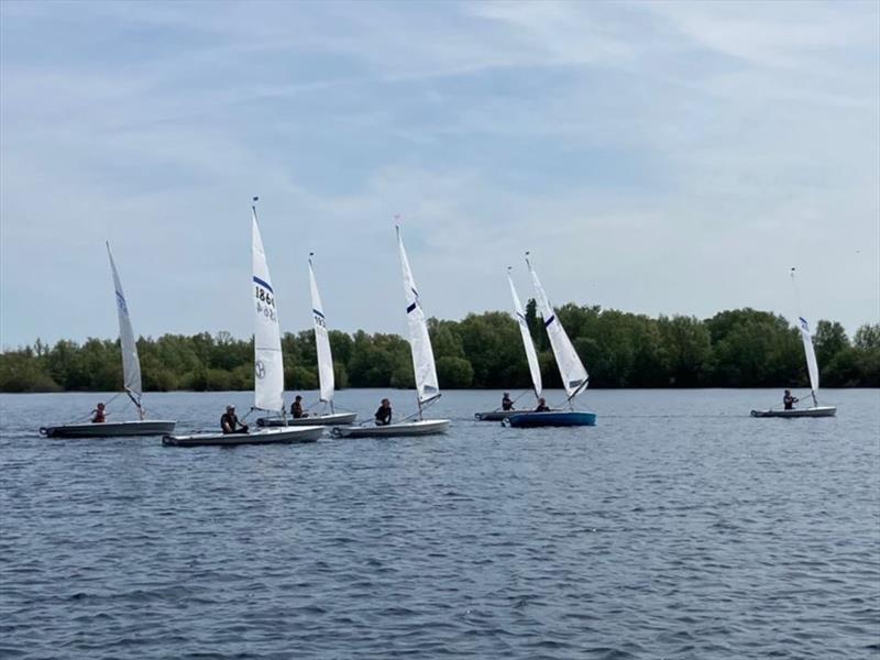 Close racing during the Streaker Midland and East Anglian Series Open at Hunts Sailing Club photo copyright Steve Bishop and Simon Maskell taken at Hunts Sailing Club and featuring the Streaker class