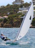 St. Croix's Joyce Campbell sailing in today's Sunfish clinic on day 1 of the 52nd St. Thomas International Regatta &copy; STIR / www.ingridabery.com