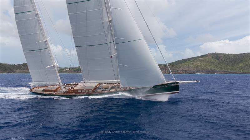 The 218ft Dykstra/Reichel Pugh ketch Hetairos - photo © Roddy Grimes Graeme / Acquafilms / @roddyacqua