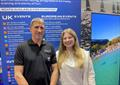Simon Hiscocks and Kaia Bint Savage on the Switch One Design stand at the RYA Dinghy & Watersports Show © Magnus Smith