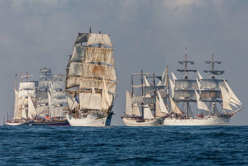 Tall Ships Races participants (L-R): Pogoria (Poland), Sorlandet (Norway), Artemis (Netherlands), Statsraad Lehmkuhl (Norway) photo copyright STI / Valery Vasilevskiy taken at  and featuring the Tall Ships class