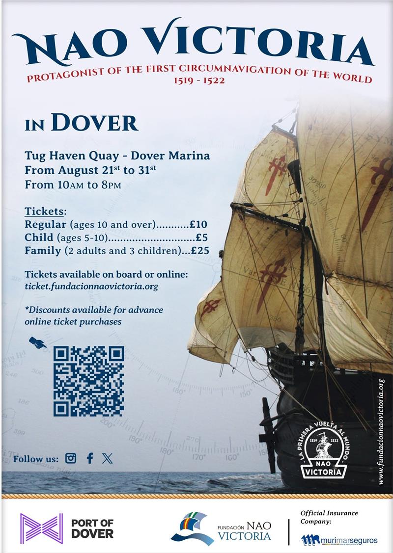 Iconic tall ship Nao Victoria to arrive in Dover for public viewing - photo © Port of Dover