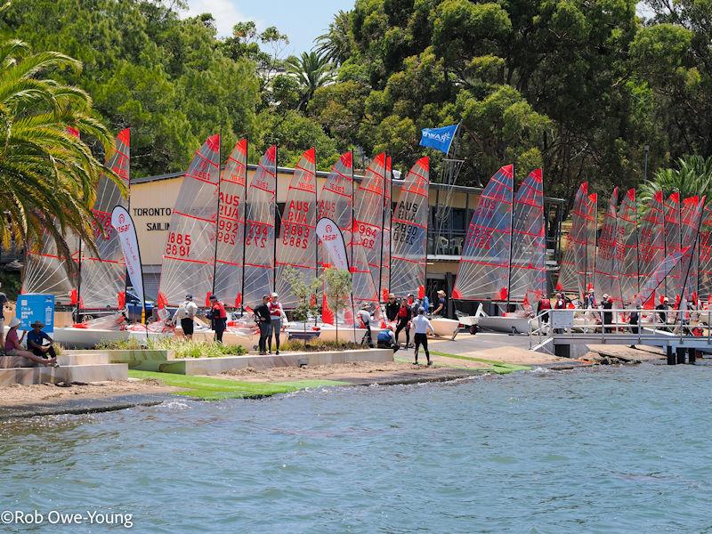 Boats rigged and ready to go on the foreshore during the 48th Australian Tasar Championship at Toronto, Lake Macquarie, NSW photo copyright Robert Owe-Young taken at Toronto Amateur Sailing Club and featuring the Tasar class